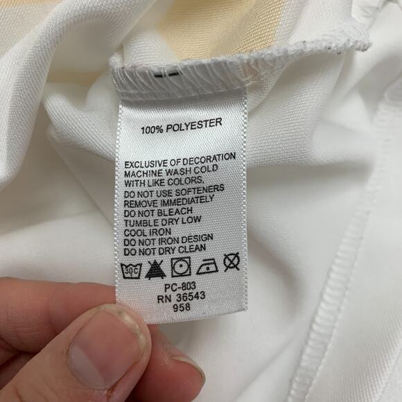 Izod Polo Shirt Womens XS Extra Small White Cool FX Short Sleeve Golf XFG Zip - Picture 9 of 11